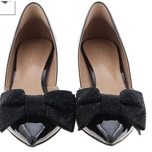 Just like new - Ann Taylor Crystal Bow D'Orsay Patent Pumps size 8